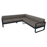 BELLEVIE Lounge Couch Eckvariante 2B (Textil taupegrau)
