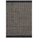 handgewebter Teppich ASKO black Wolle/Baumwolle