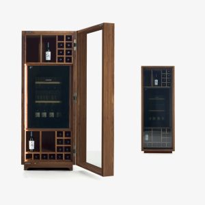 Weinschrank CAMBUSA S (Klarglas/Nussbaum)