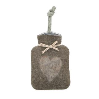 Miniwärmflasche HERZ (cashmere beige)