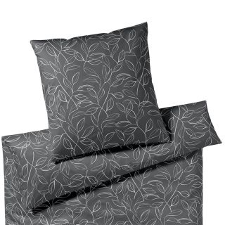 Mako Satin Bettwäsche ATELIER FLORAL (basalt 09)