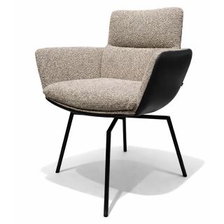 Stuhl FAYE (drehbar) mit Stoff und Leder