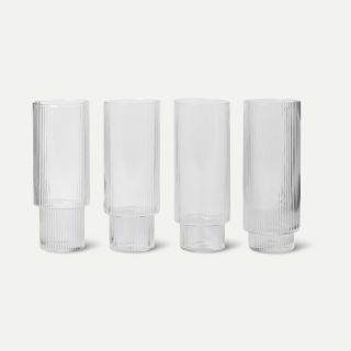 Ripple geriffelte Longdrinkgläser 4-er Set