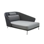 Mega Daybed, links, inkl. Kissensatz grau (55105)