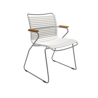 CLICK Dining Chair mit Bambus-Armlehnen (Muted White 25)