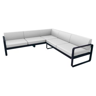 BELLEVIE Lounge Couch Eckvariante 2B (Textil grauweiss)