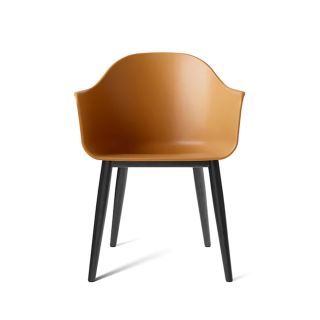 HARBOUR Stuhl Shell (khaki) mit Holzgestell (Eiche schwarz)