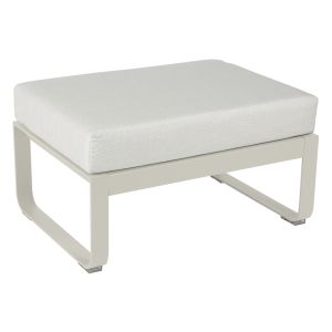 BELLEVIE Lounge Polsterhocker OTTOMAN (Textil grauweiss)