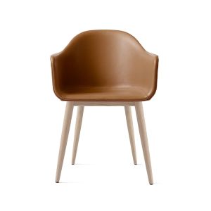 HARBOUR Stuhl Leder mit Holzgestell Leder Dakar cognac