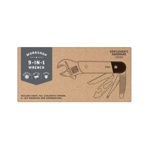 Schraubenschlüssel Multi-Tool von Gentlemen’s Hardware mit Titan-Beschichtung und Holzgriffen. Kompakt, vielseitig und in stilvoller Box verpackt.