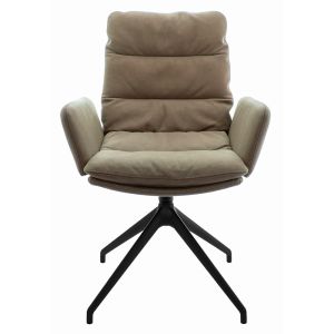 ARVA Light mit Drehgestell und Lehne (Leder SAUVAGE schlammgrau)